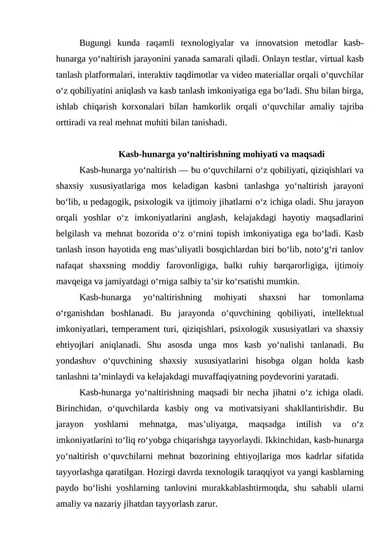 Kasb-hunarga yo‘naltirish bo‘yicha ta’lim muassasasi jamoasining faoliyati 3
