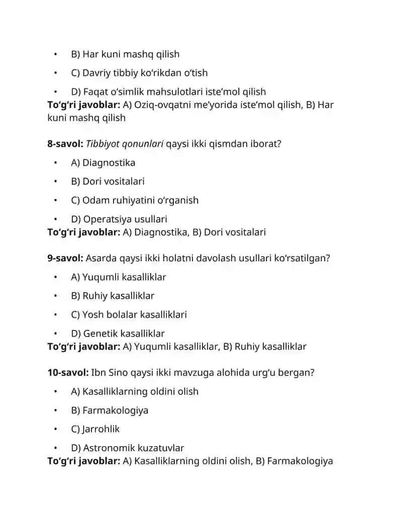 Ibn Sinoning Tibbiyot qonunlari asari. 3