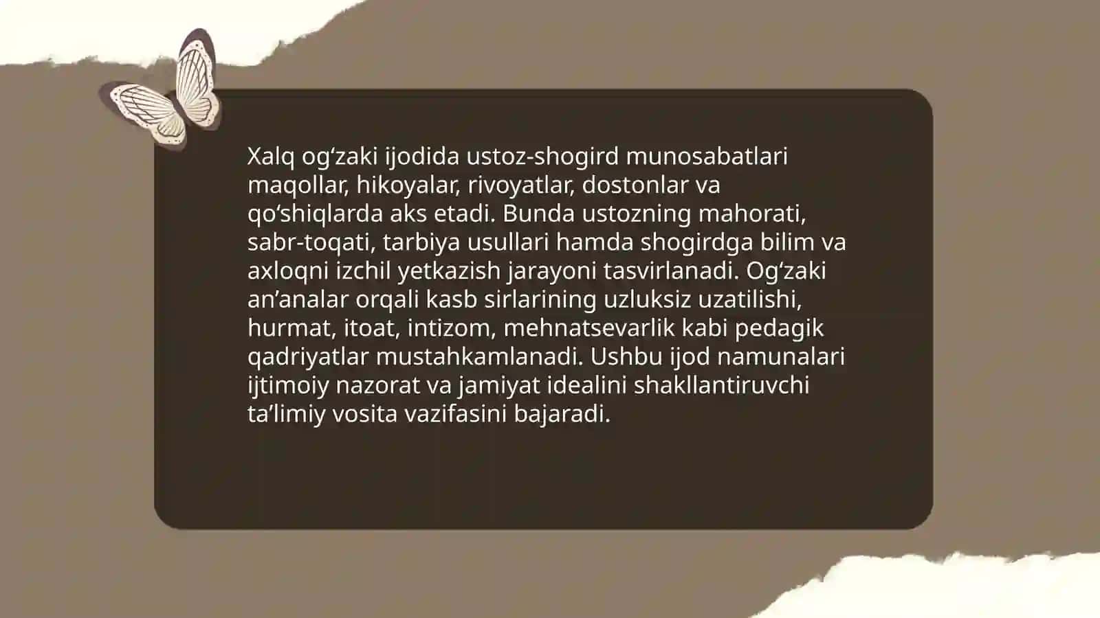 Ustoz-shogirt munosabatlarining xalq pedagogikasi manbalarida aks etishi 3