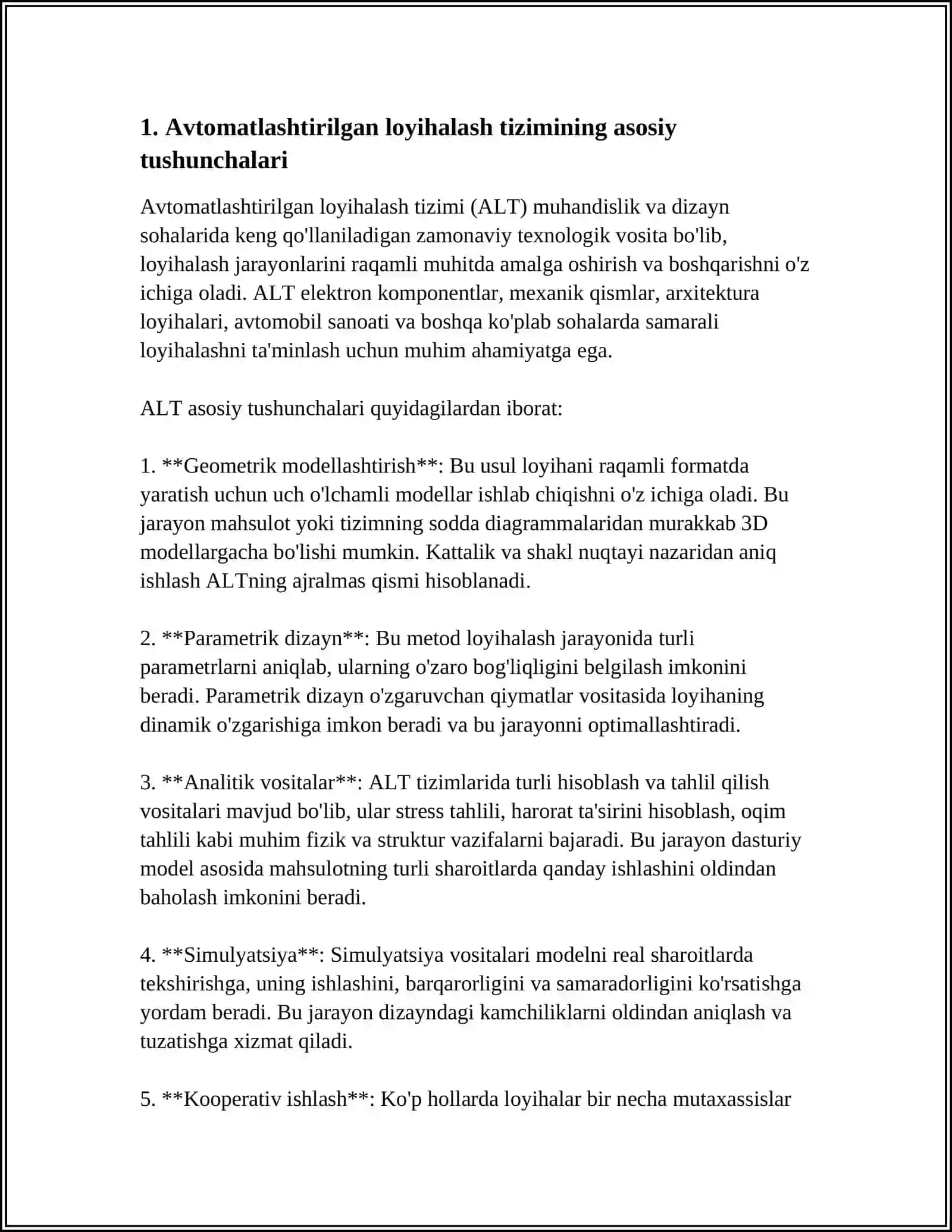 AVTOMAYLASHTIRILGAN LOYIHALASH TIZIMI VA UNING FIVOJLANISH BOSQICHLARI 3