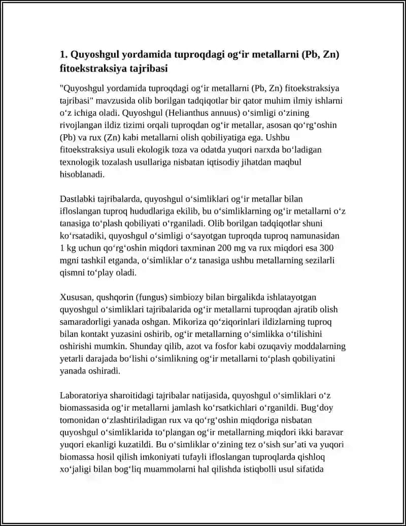 TUPROQ VA SUVNI TOZALASHGA OID HAQIQIY TAJRIBALAR 3
