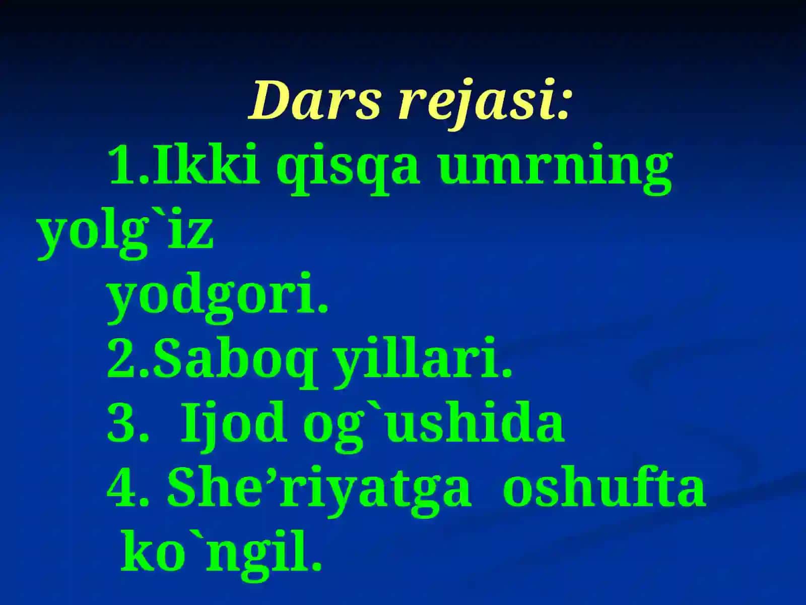 Erkin Vohidovning hayoti va ijodi. She’riyati 3