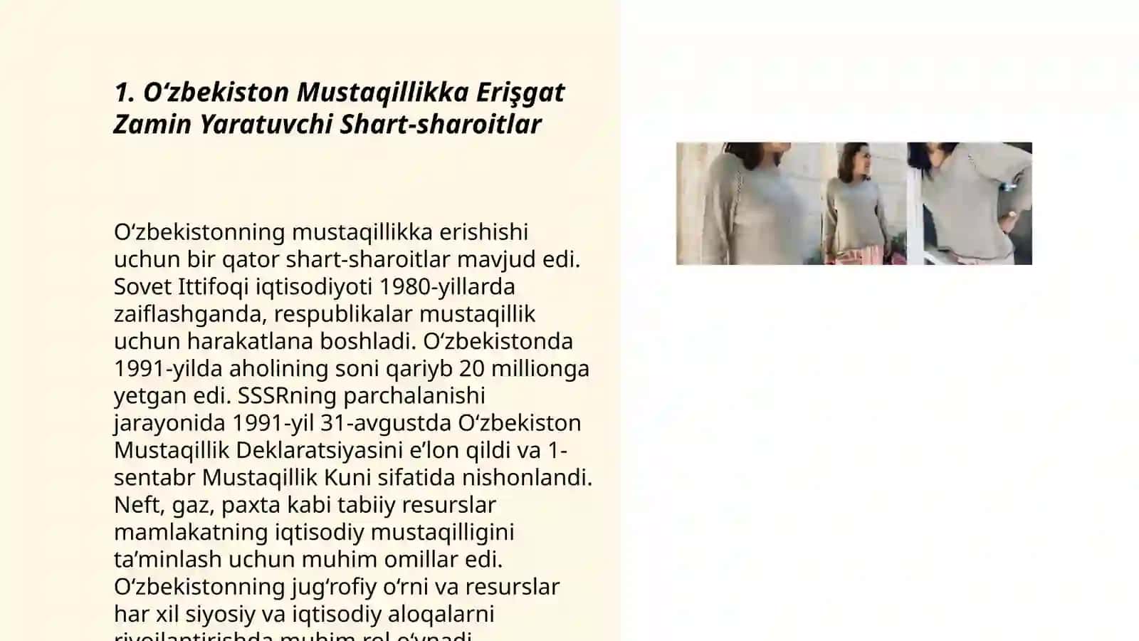 O‘zbekiston Mustaqillikka Erişgat Zamin Yaratuvchi Shart-sharoitlar 3