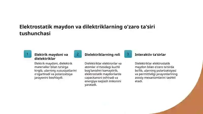 Elektrostatik maydondagi dilektriklar. Dielektriklarning turlari 3
