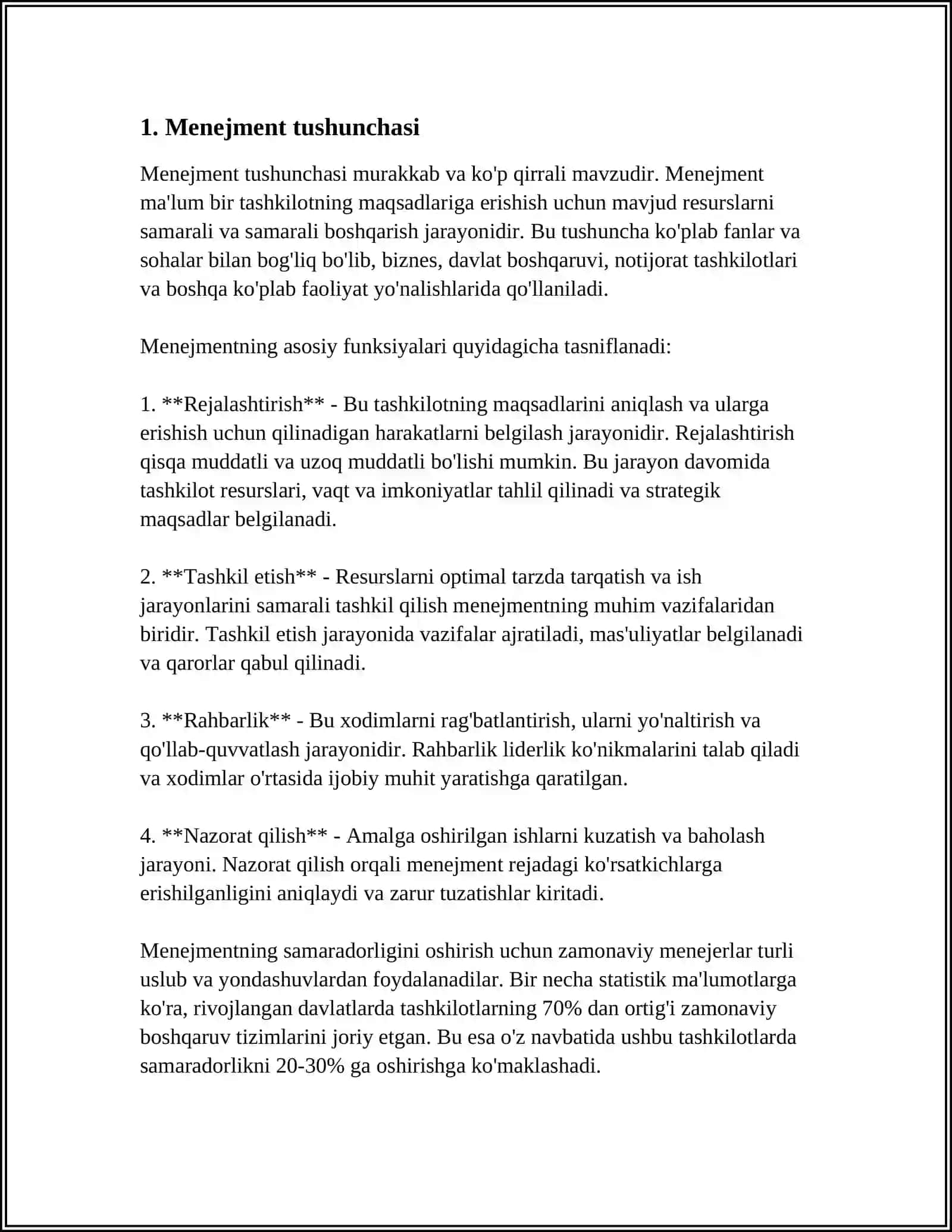 MENEJMENT NAZARIYASI ASOSLARI 3