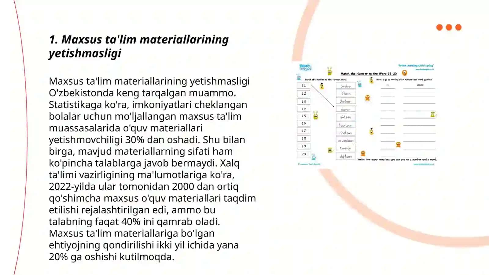 Maxsus ta'lim materiallarining yetishmasligi 3