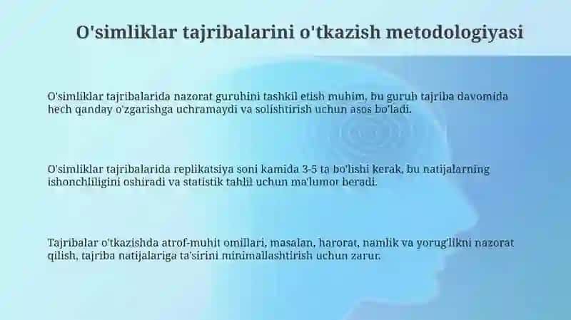 Vegetasion tajribalarolib borish uslubiyati 3
