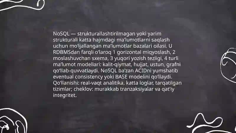 NoSQL maʼlumotlar bazasi: katta hajmdagi malumotlarni saqlashning yangi davri 3