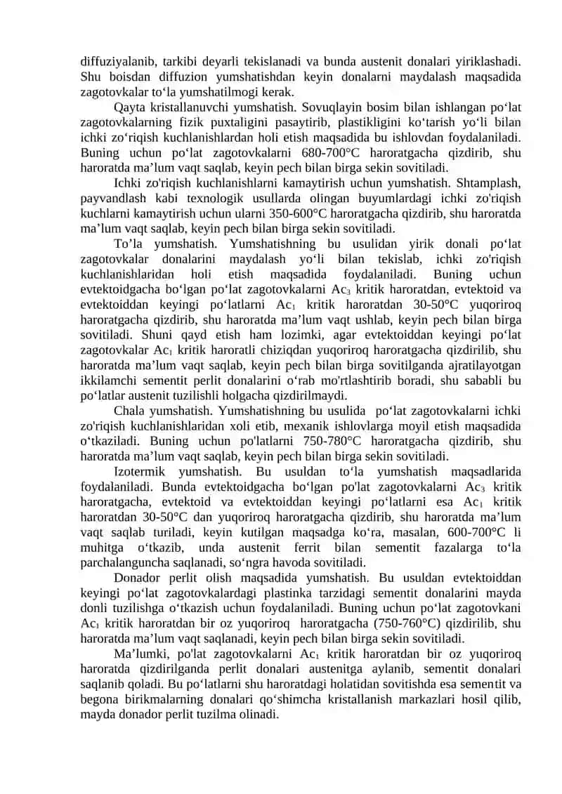 TERMILASHNING PO'LAT TUZILISHI VA MEXANIK XOSSALARIGA TA’SIRINI O'RGANISH 3