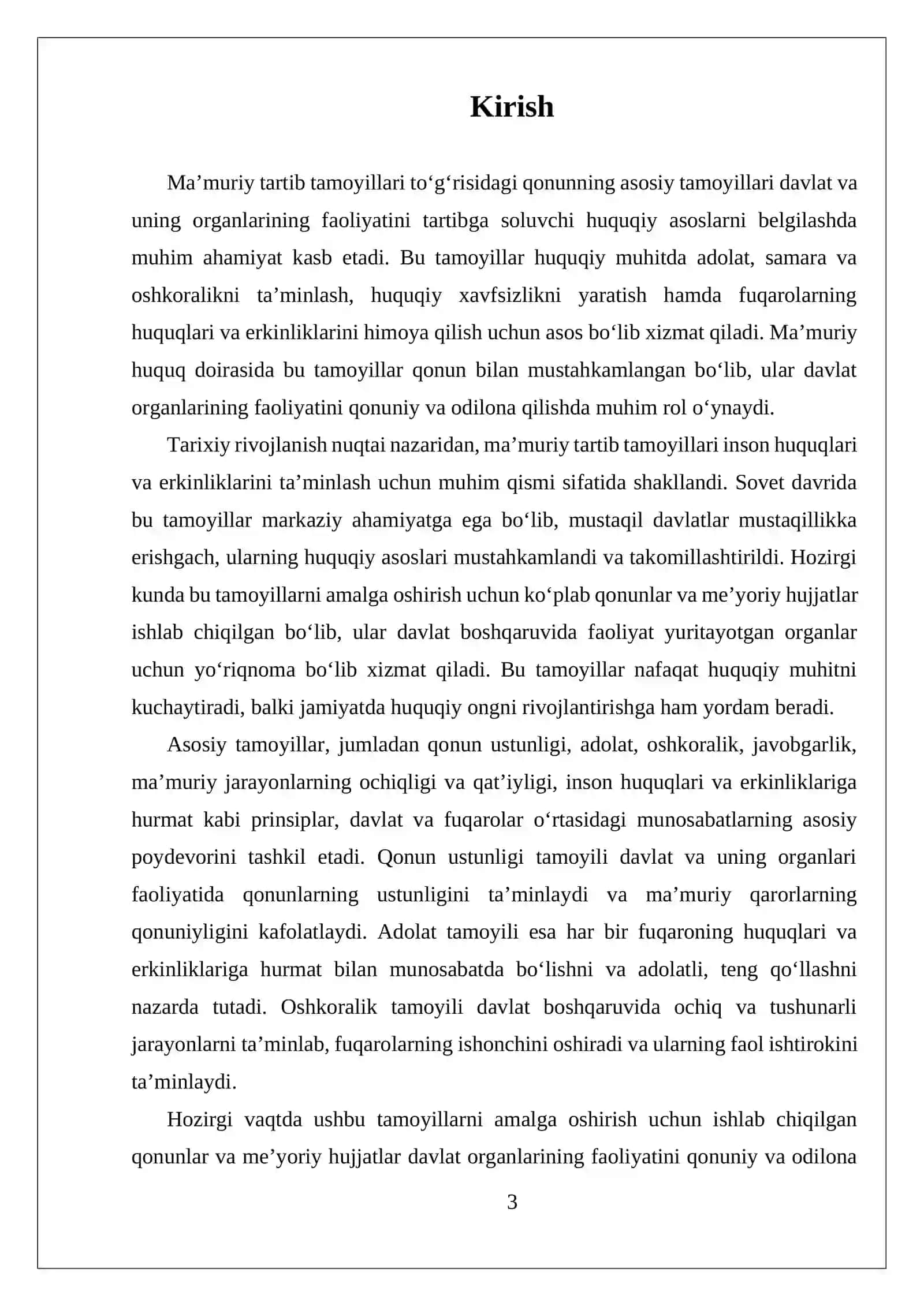 MAʼMURIY TARTIB TAMOYILLARI TOʻGʻRISIDAGI QONUNNING ASOSIY TAMOYILLARI 3