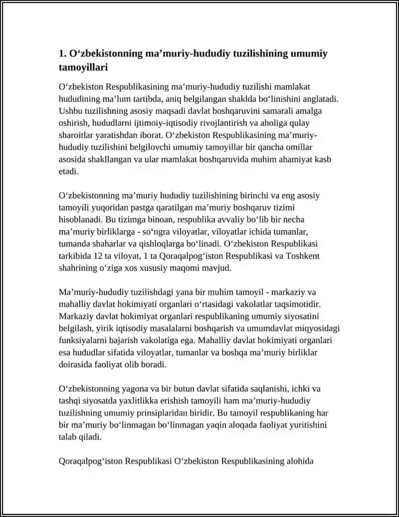 O‘ZBEKISTON RESPUBLIKASI MA’MURIY-HUDUDIY TUZILISHI 3
