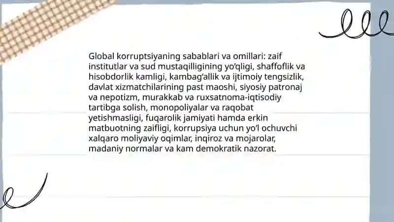 Global korruptsiya: sabablari va omillari 3