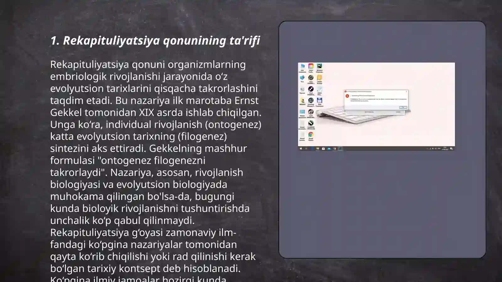 Rekapituliyatsiya qonuni 3