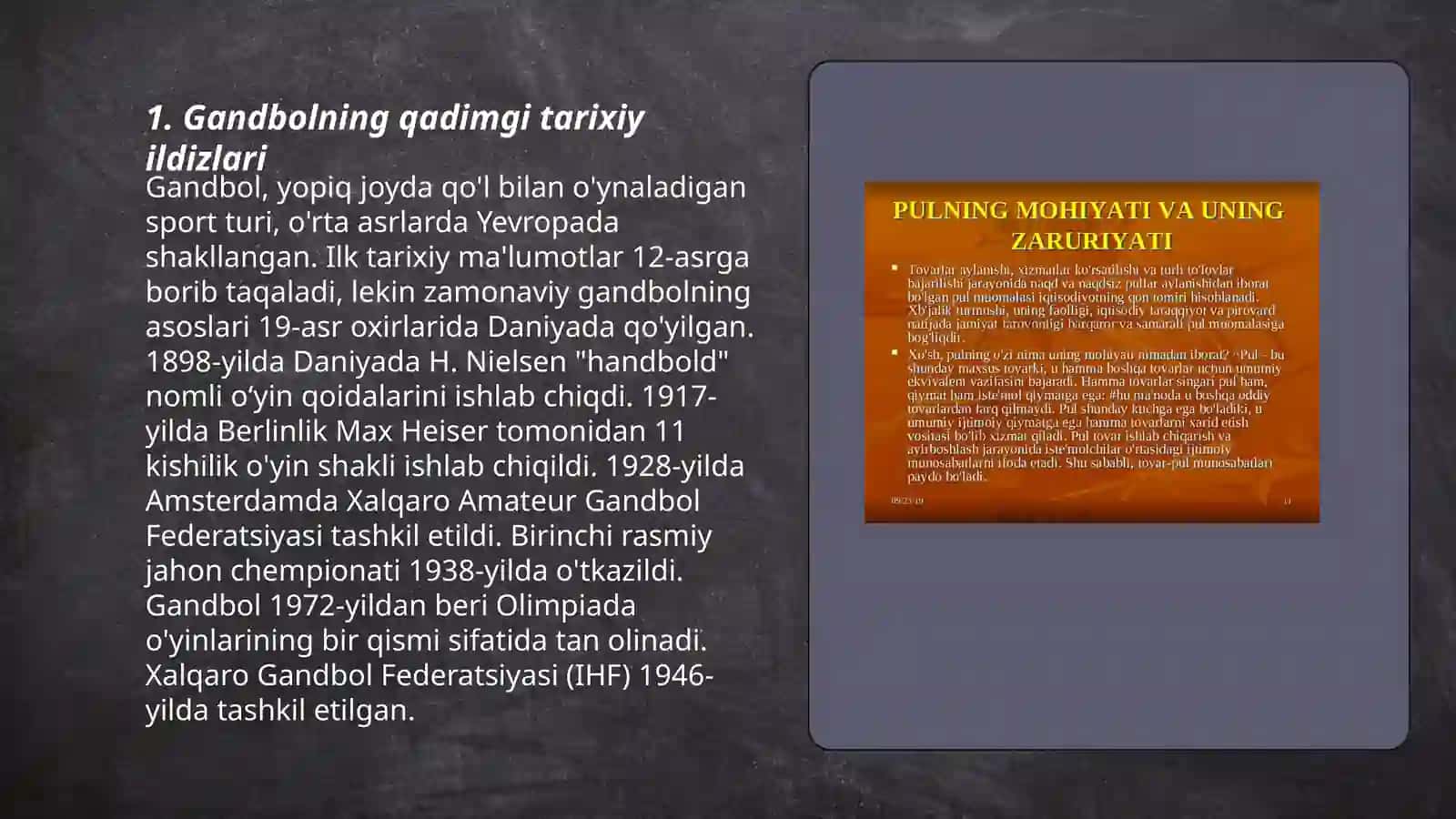 Gandbolning kelib chiqishi tarixi va rivojlanishi 3