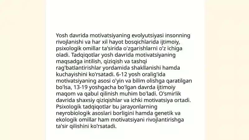 Yosh davrida motivatsion sohadagi o'zgarishlar uning sabablari va alomatlari 3