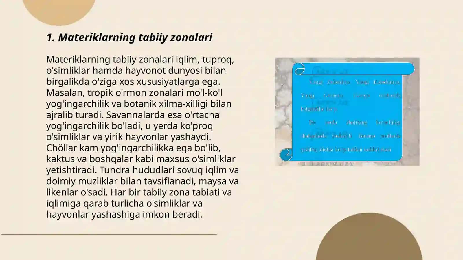 Materiklar. Tabiat zonalarining bir-biridan farqi 3