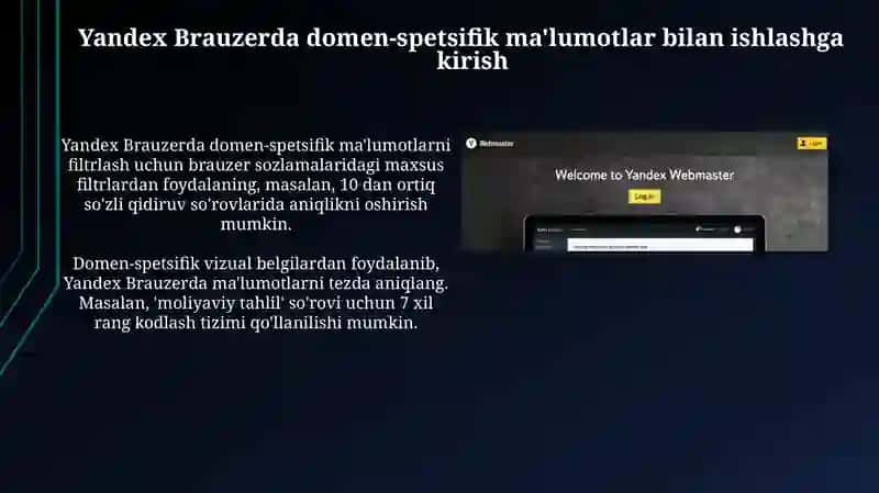 Yandex brauzerda sohaga oid axborotlar bilan ishlash 3