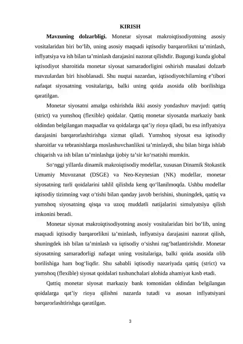 DINAMIK MODELLARIDA XALQARO SAVDO VA O’SISHNING BOG’LIQLIGI 3