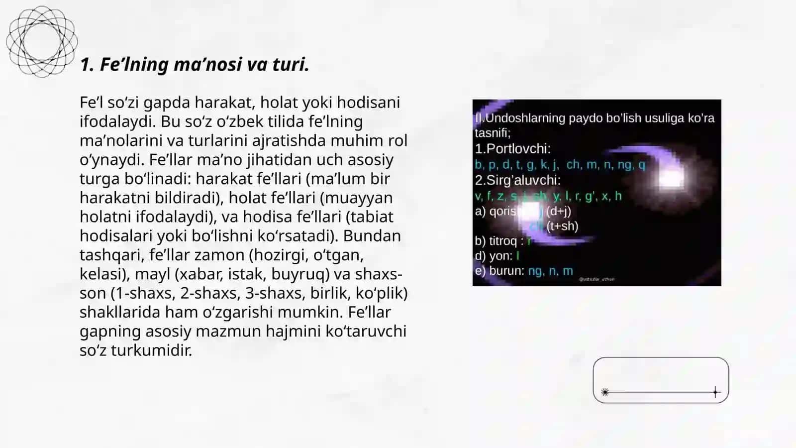 Boshlangʻich sinf darsliklarida feʼlga oid mashqlarni tasnif qilish 3
