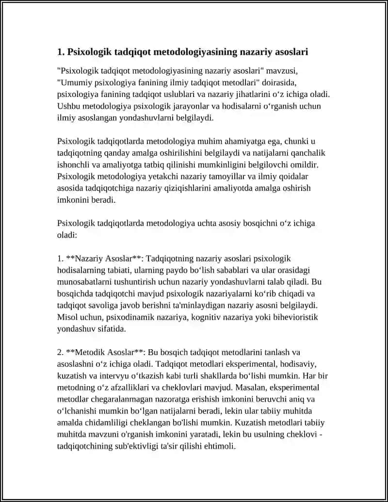 Umumiy Psixologiya Fanining Ilmiy Tadqiqot Metodlari 3