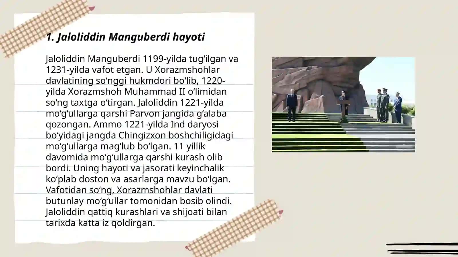 Sarkarda Jaloliddin Manguberdi -yurt qahramoni 3