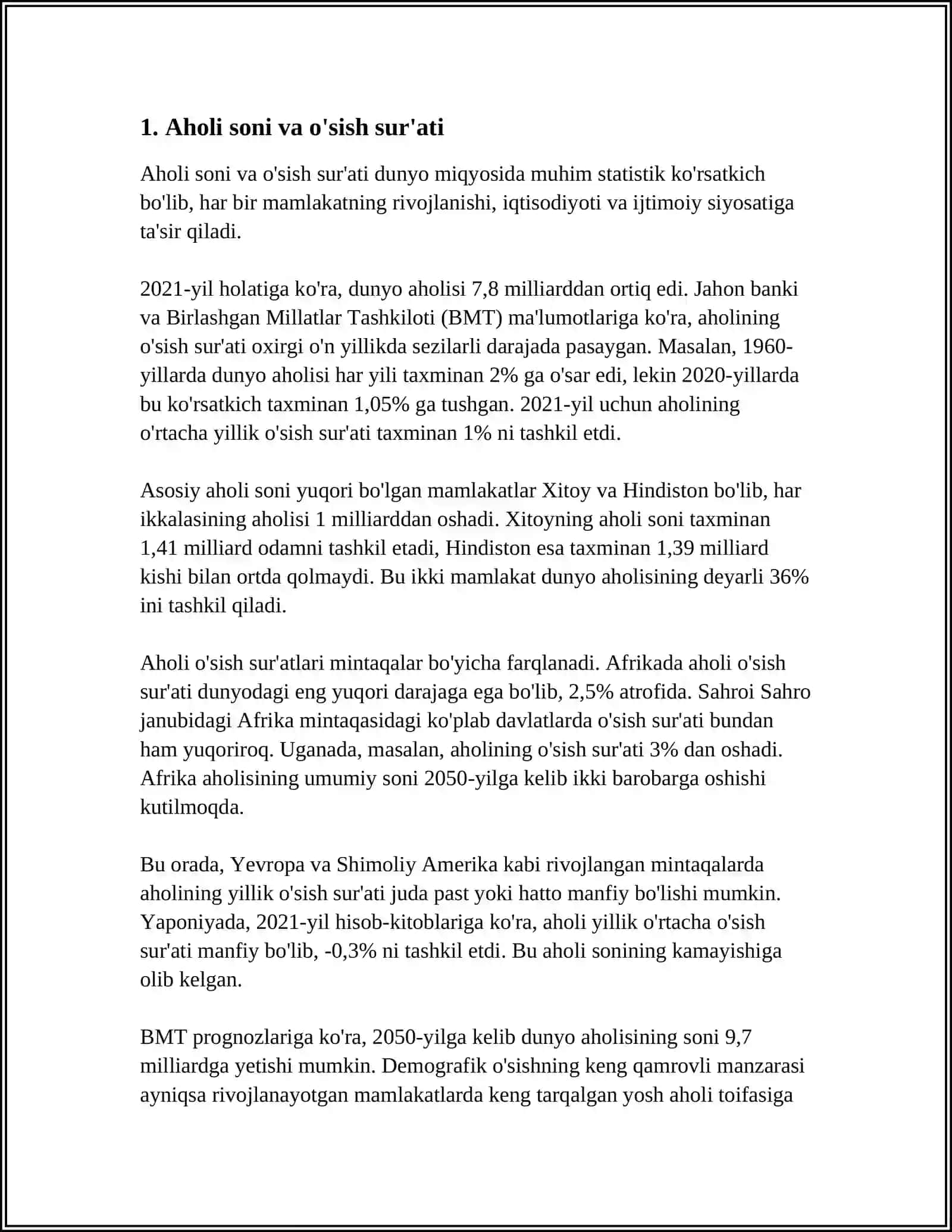 AXOLI TURMUSH DARAJASINI BELGILOVCHI IQTISODIY VA IJTIMOIY KO’RSATKICHLAR 3