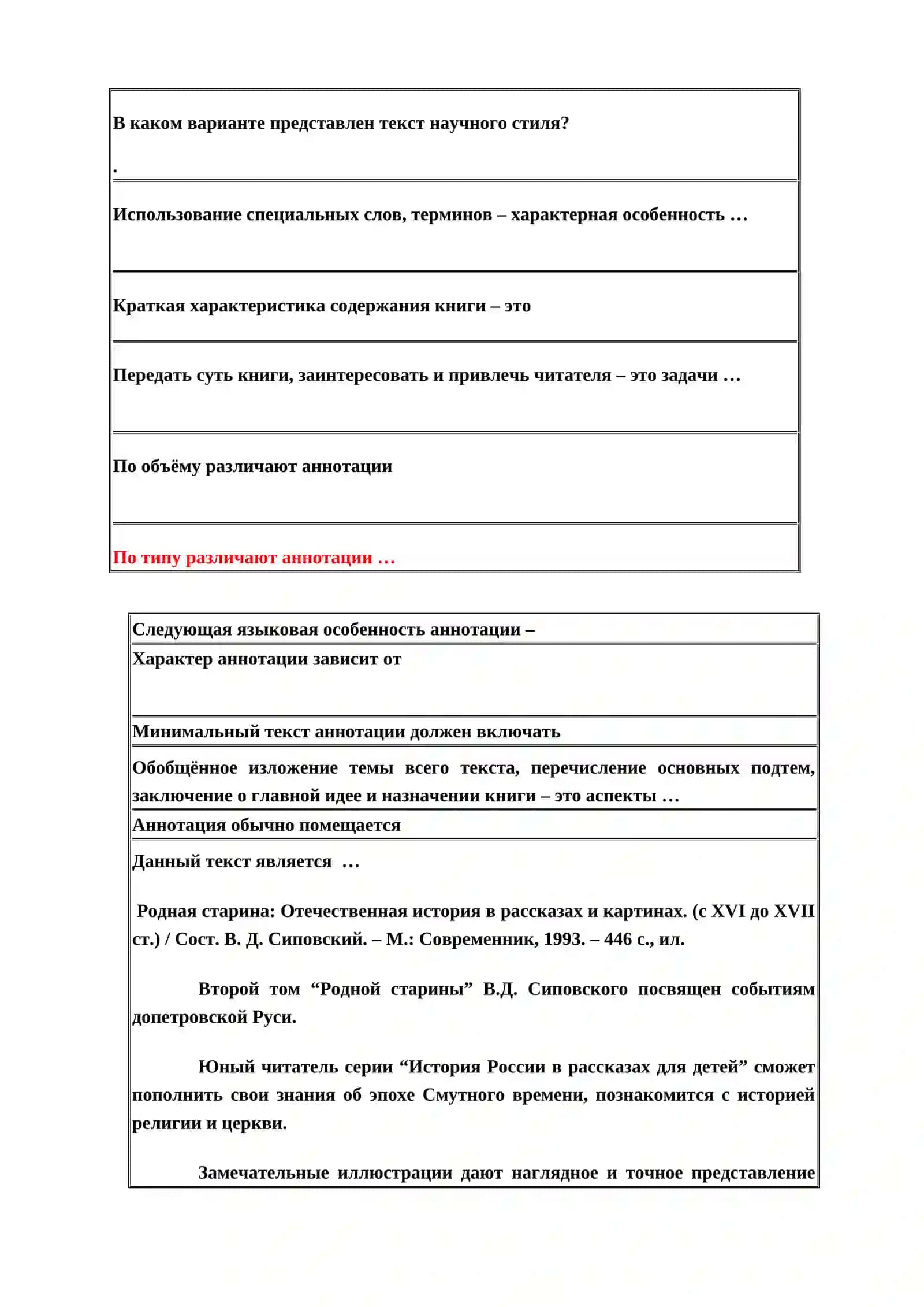 Вопросник по русскому языку 3
