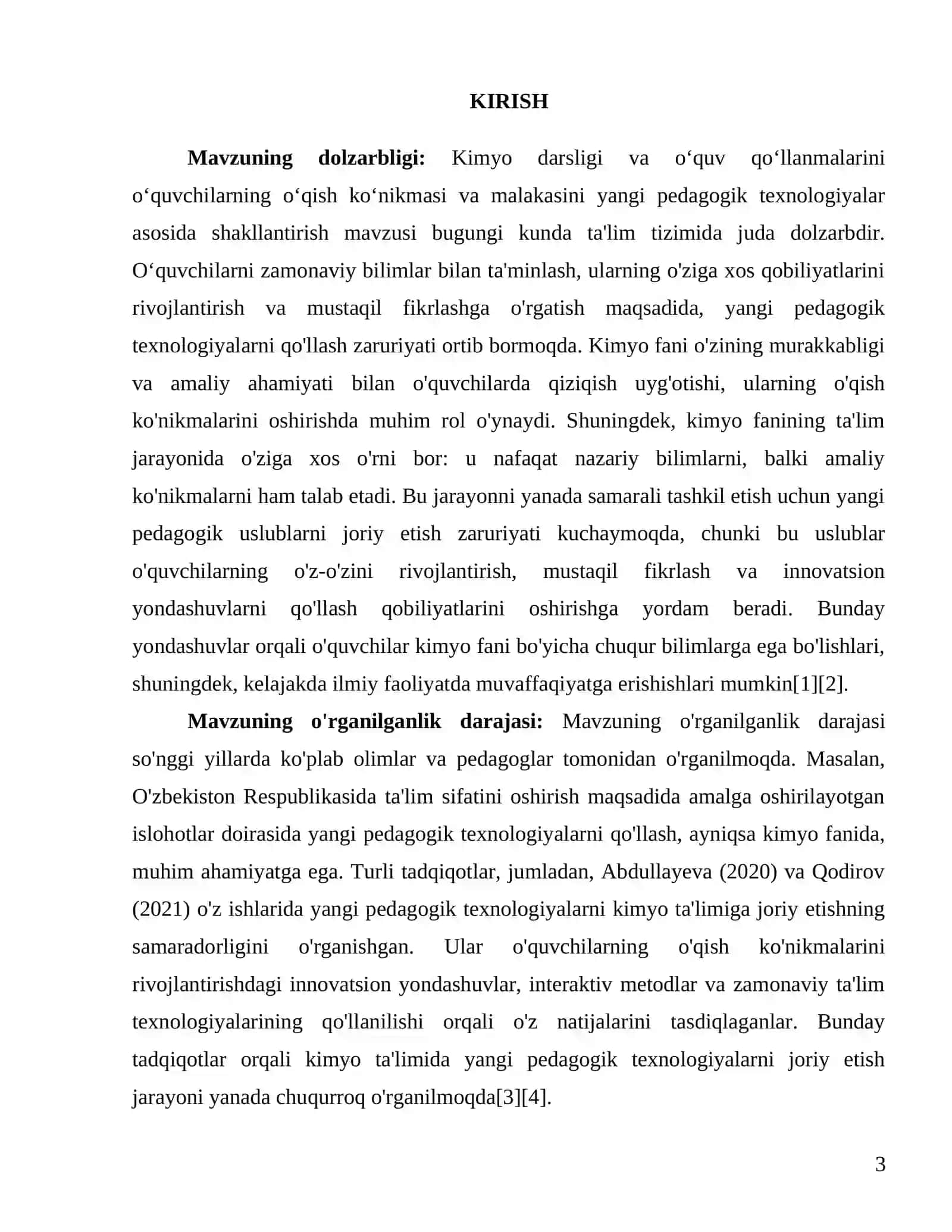 Kimyo darsligi va oʻquv qoʻllanmalarini oʻquvchilarning oʻqish koʻnikmasi va malakasini yangi pedagogik texnologiyalar asosida shakllantirish 3