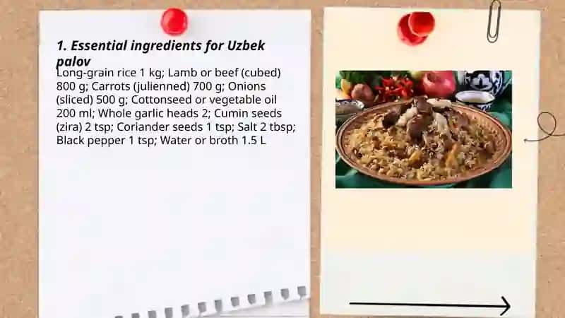 Recipe for making uzbek palov 3