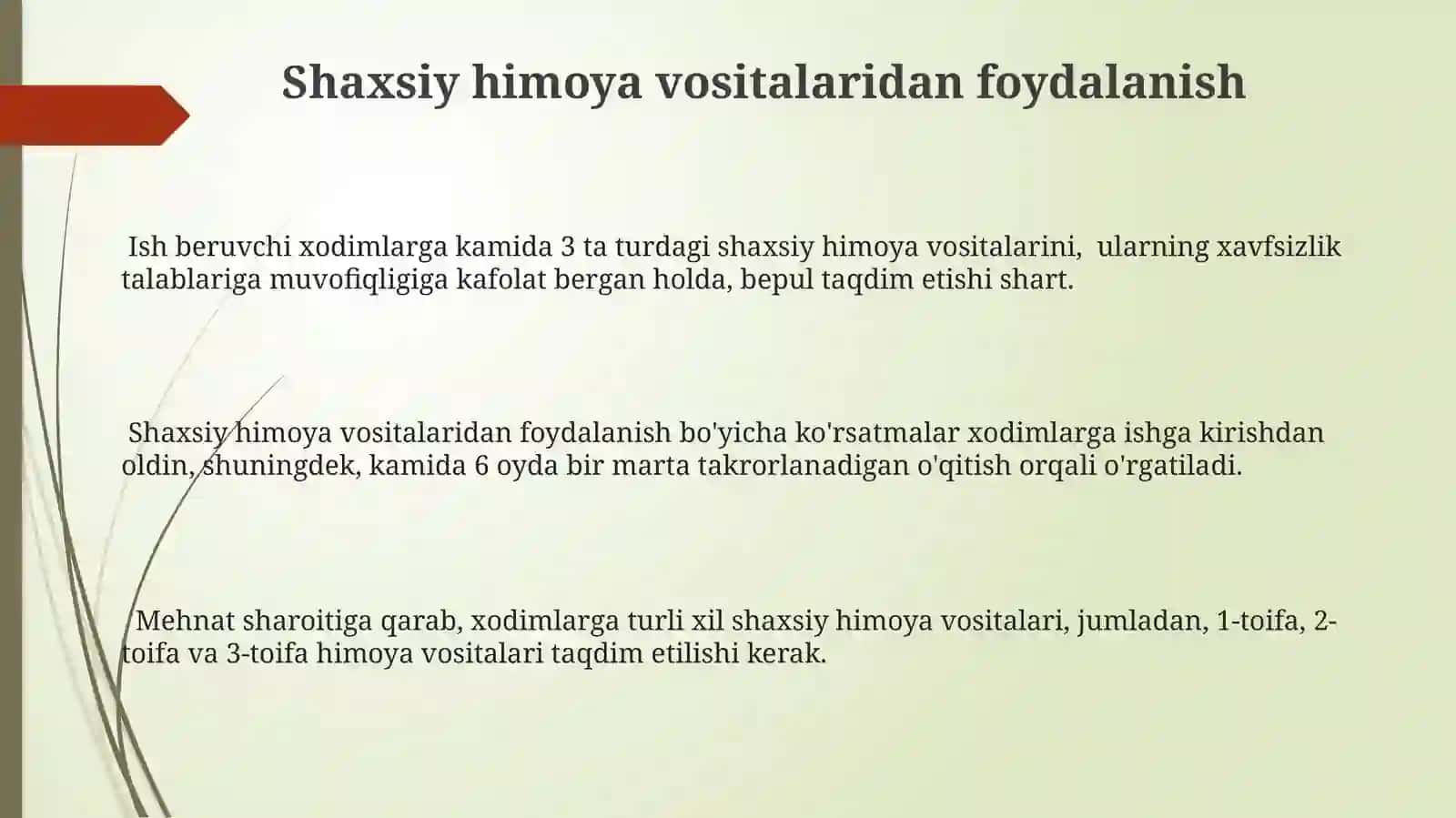 Mehnatni muhofaza qilish toʻgʻrisida qonuni 3
