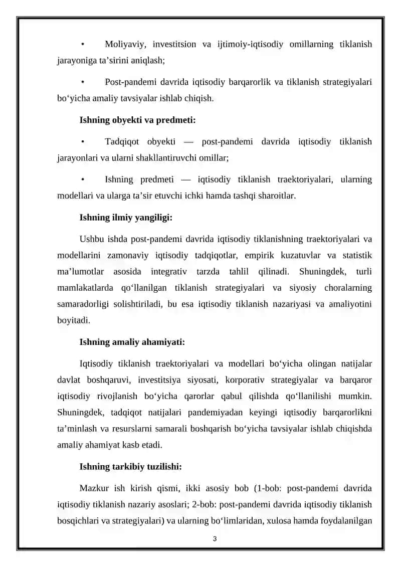 Bob. Post-pandemi davrida iqtisodiy tiklanish nazariy asoslari 3