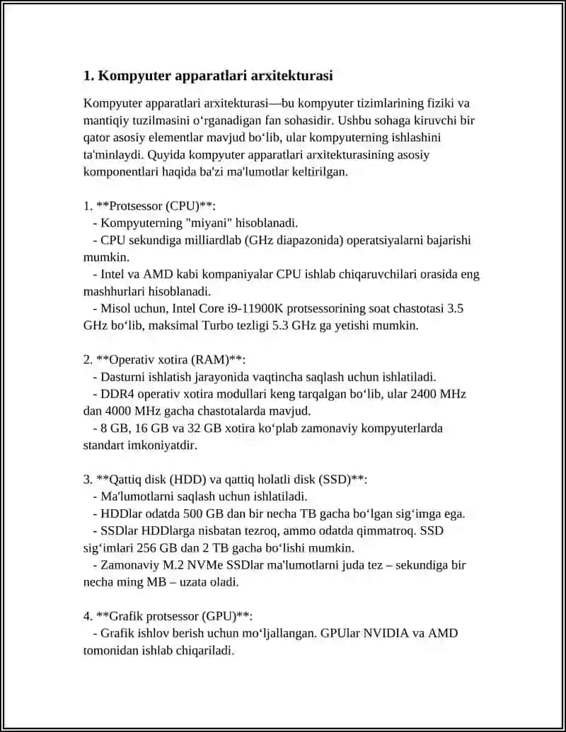 Kompyuter apparatlari arxitekturasi 3