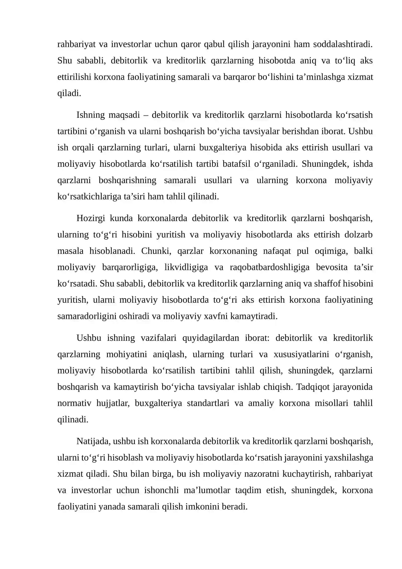 Debitorlik va kreditorlik qarzlarining hisobotda ko‘rsatilishi 3