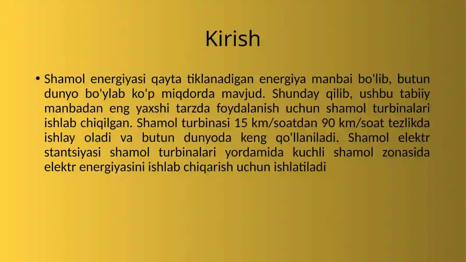Shamol turbinasining qismlari 3