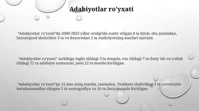 Adabiyotlar ro‘yxati 3