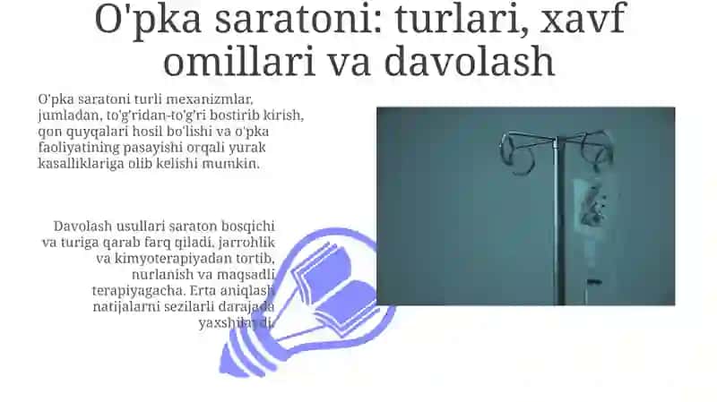 O'pka saratoni: Sabablari, alomatlari va davolash 3