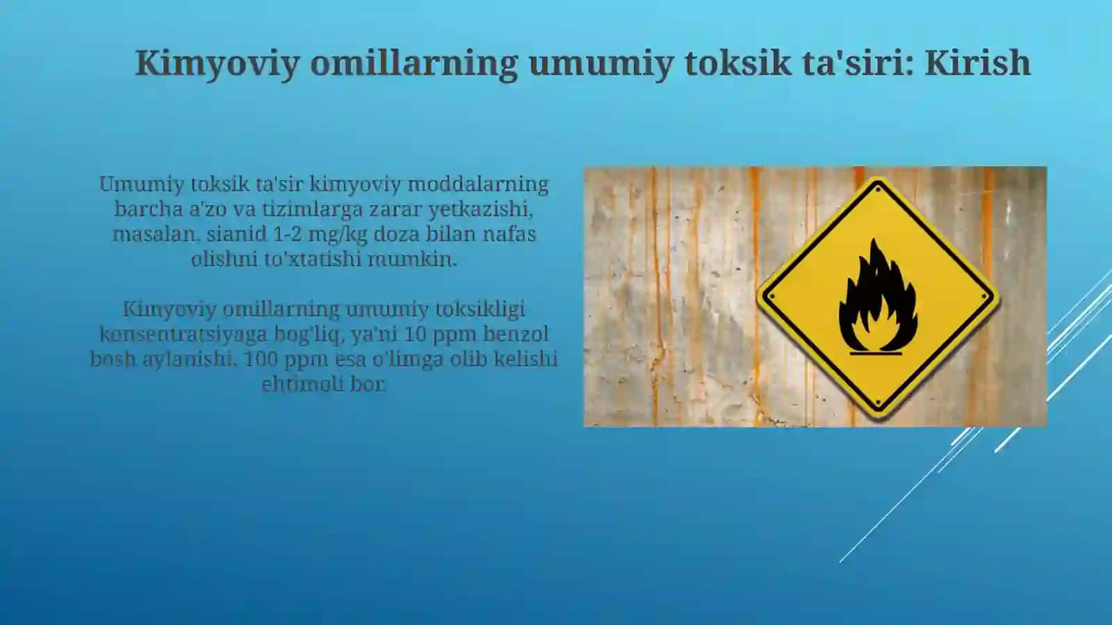 Kimyoviy omillarni umumzaharli va maxsus taʼsiri haqida tushuncha 3