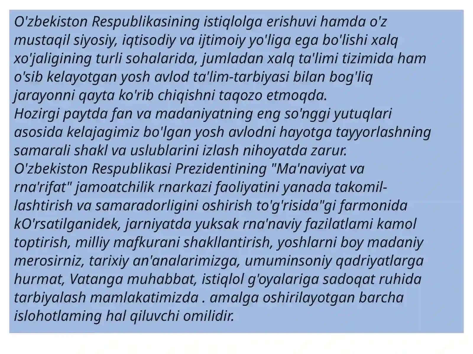 TARBIYAVIY ISHLARNING MAQSADI VA VAZIFALARI HAQIDA MA’LUMOT BERISH 3
