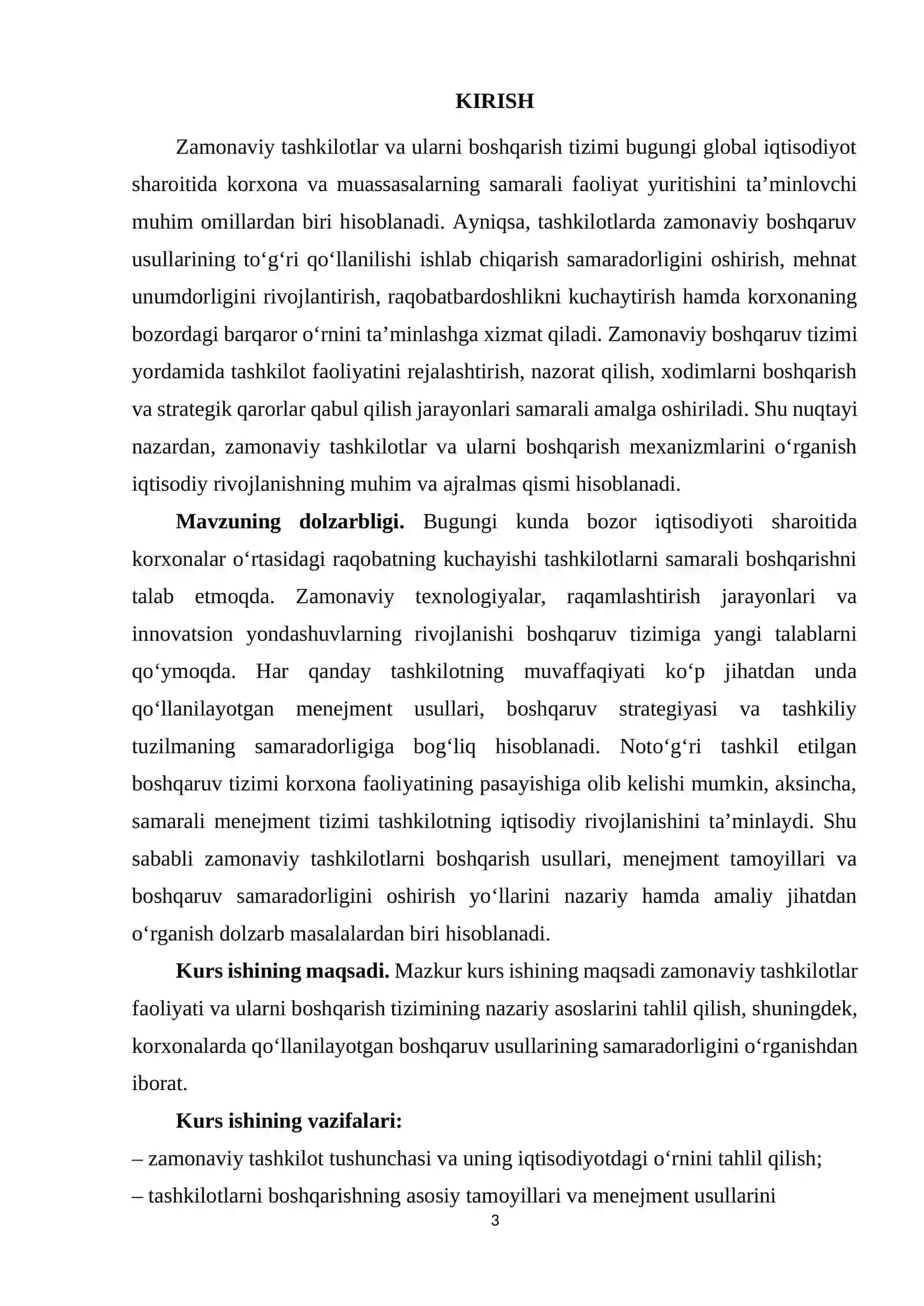 Zamonaviy tashkilotlar va ularni boshqarish 3