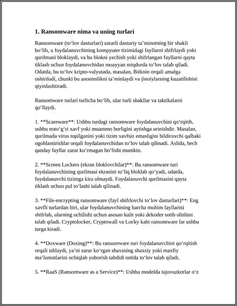 RANSOMWARE (TOVON DASTURLARI) VA HIMOYA USULLARI 3
