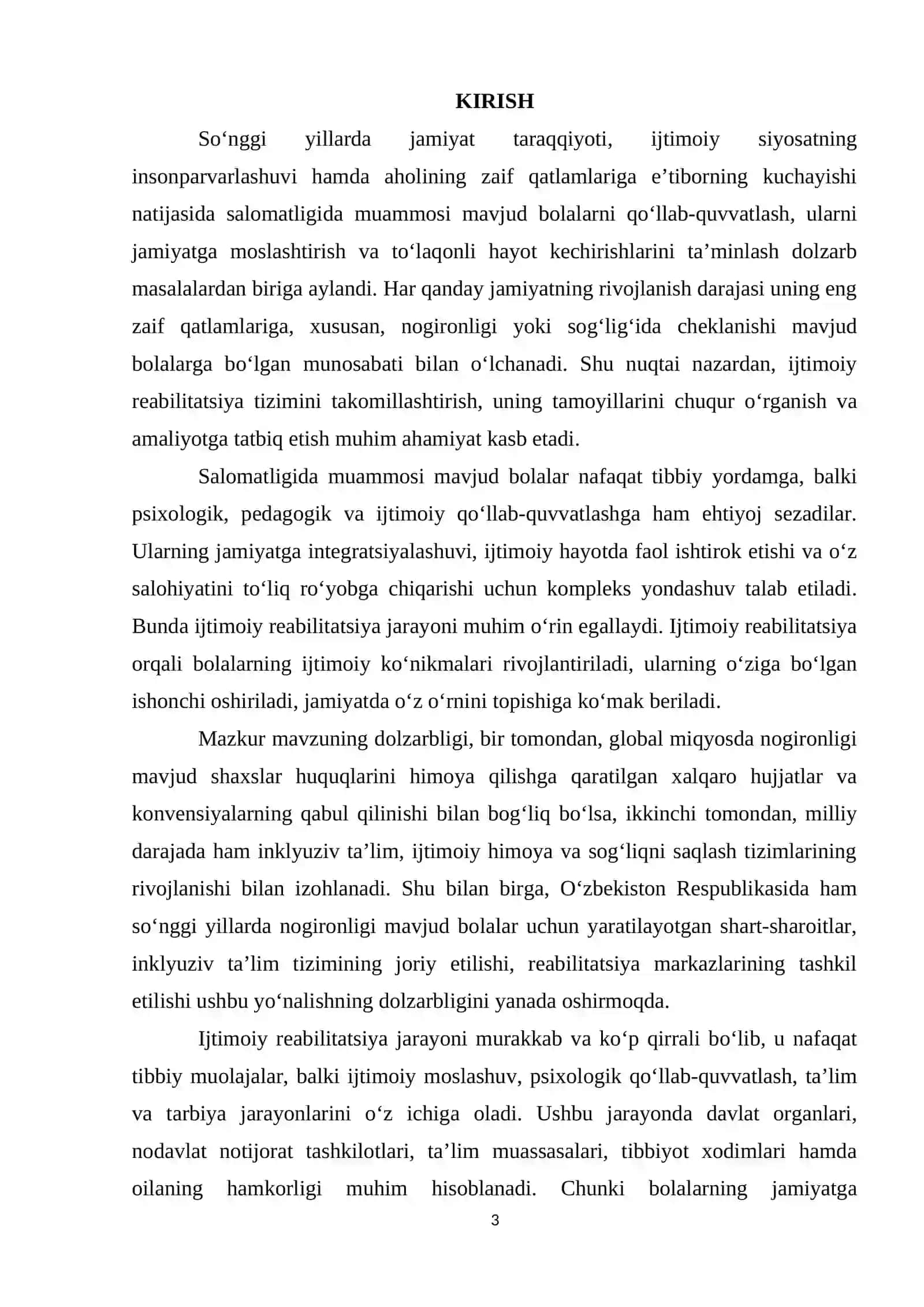 Salomatligida muammosi mavjud bolalarni, ijtimoiy reabilitatsiya qilish tamoyillari. 3