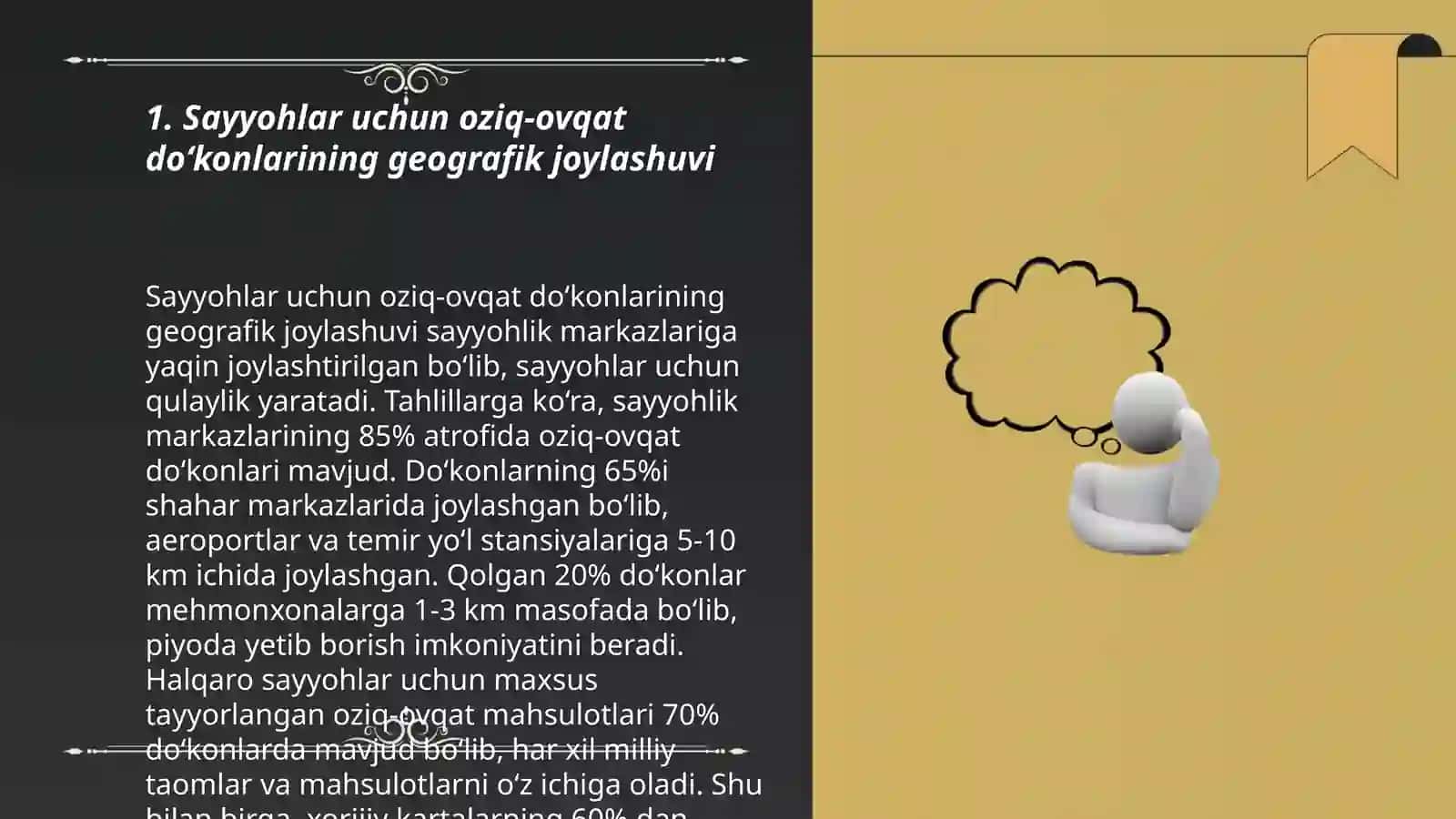 Sayyohlar uchun oziq-ovqat do‘konlarining geografik joylashuvi 3