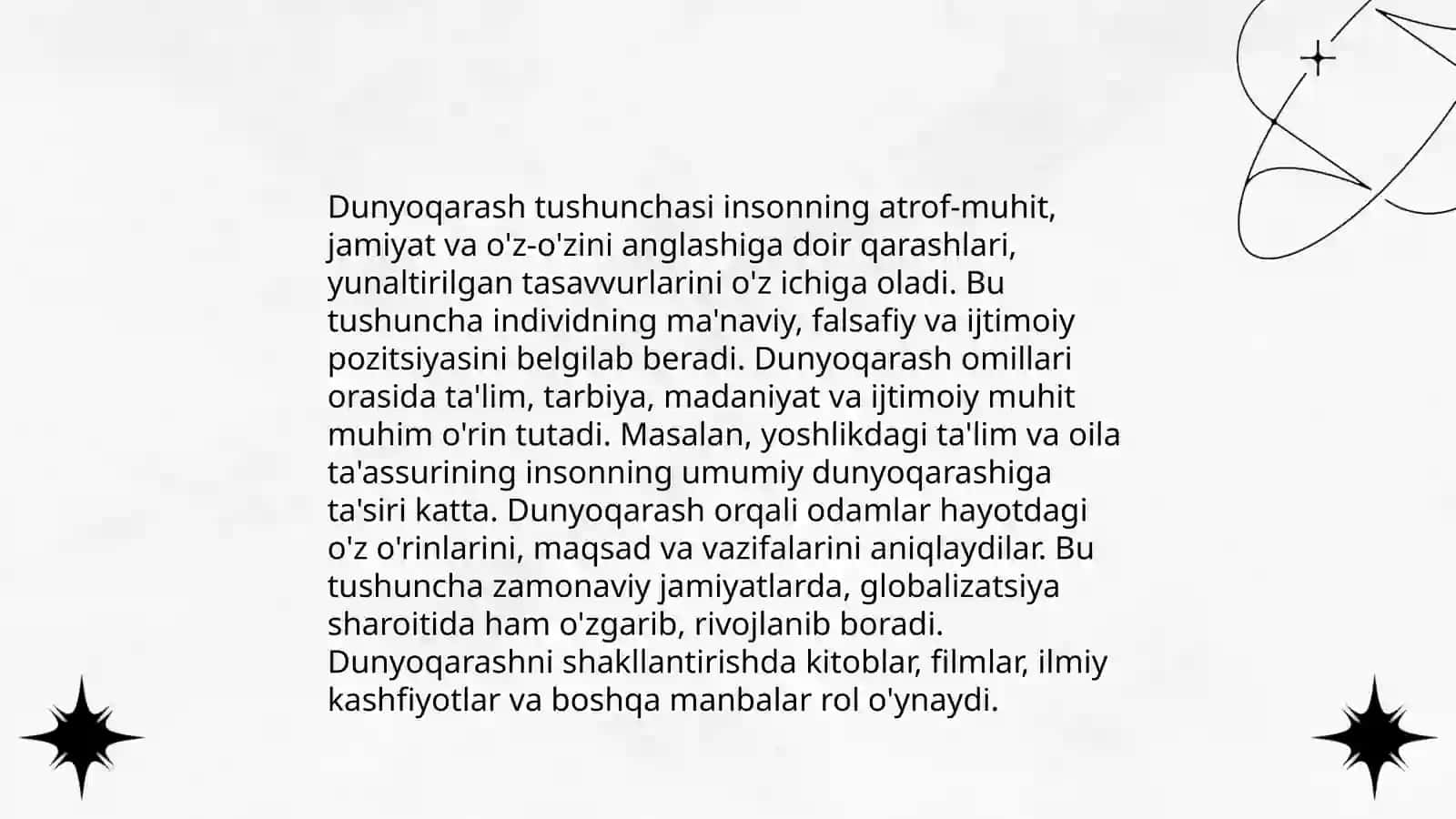 Dunyoqarashning mohiyati,tuzilishi va asosiy funksiyalari 3