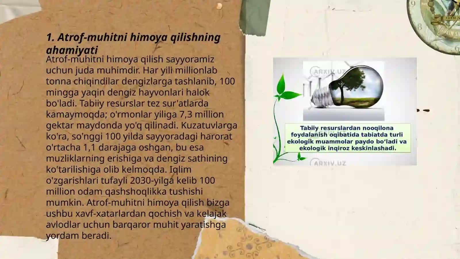 Ekalogiya tabiatni muhofaza qilish va iqtisodiyot 3