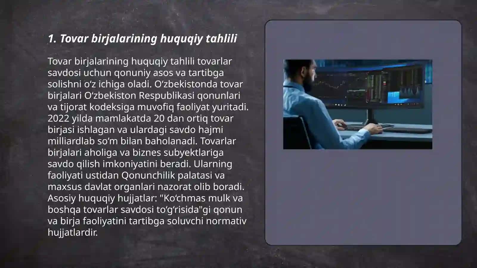 Tovar birjalarining huquqiy asoslari 3