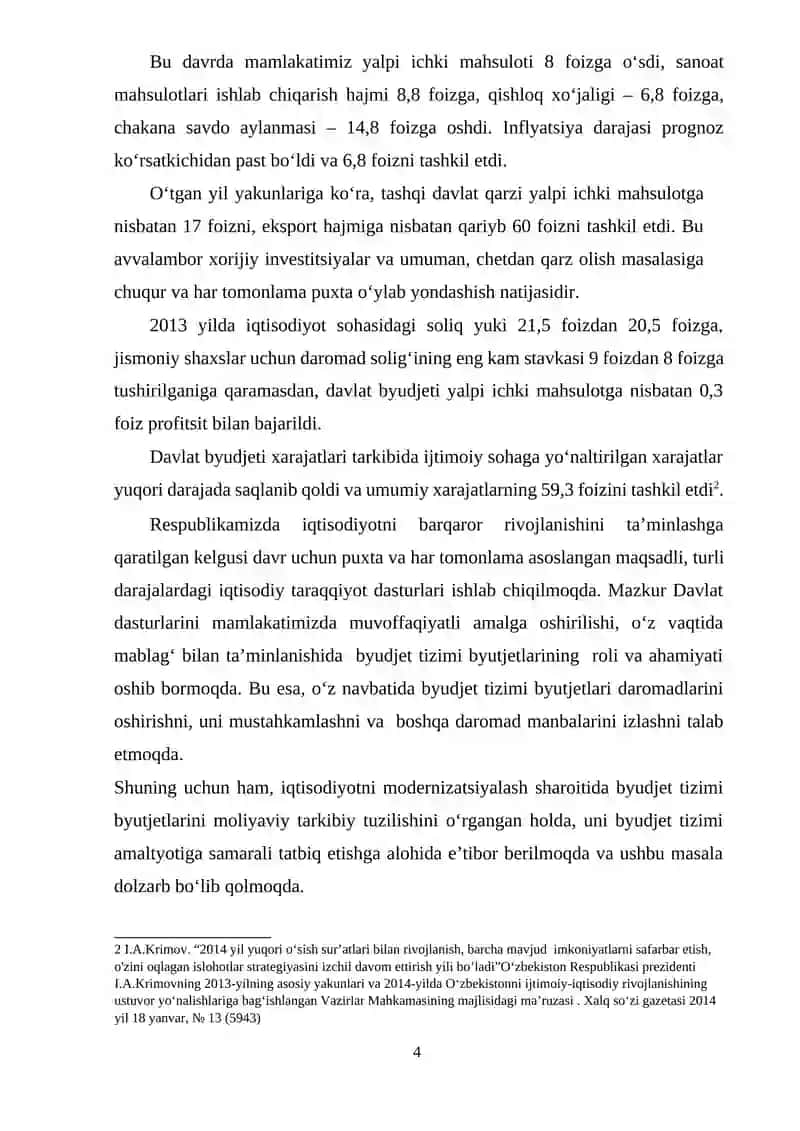 iqtisodiyotni modernizatsiyalash sharoitida byudjet tizimi  byudjetlarining isloh qilishning asosiy yo‘nalishlari orqali byudjet qonunchiligini mustahkamlash 3