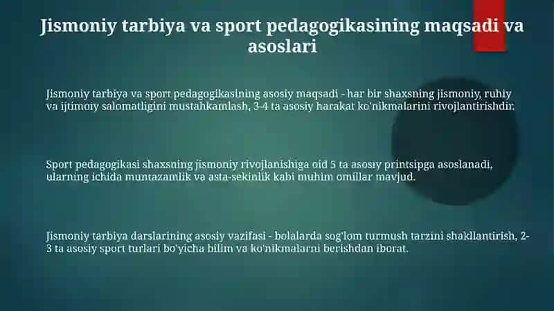 Jismoniy tarbiya va sport pedagogikasi predmeti 3