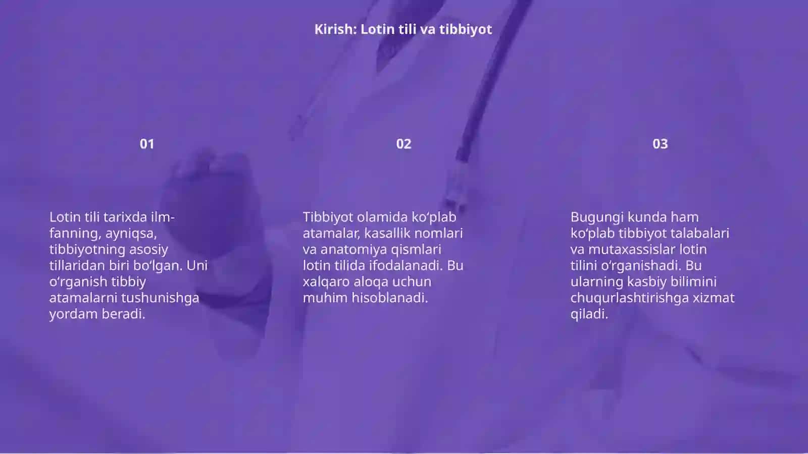 Lotin tilini tibbiyotda tutgan oʻrni 3