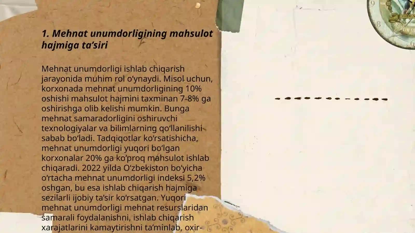 Mehnat unumdorligining mahsulot hajmiga ta’siri 3