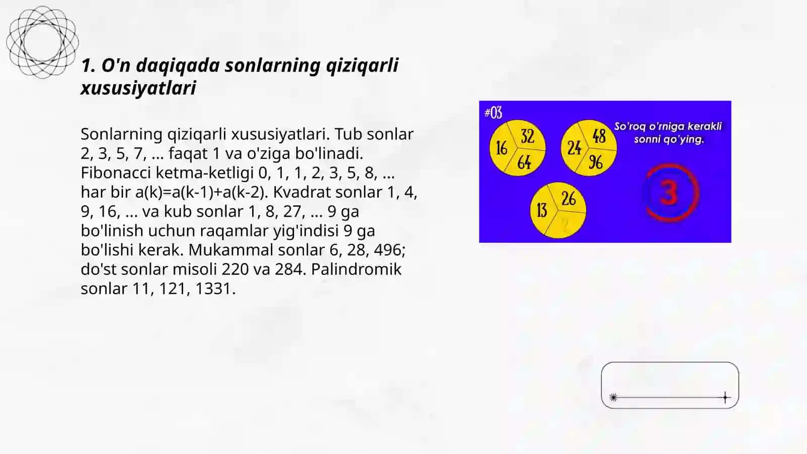 Matematik. Òn minutlik qiziqarli matematika soatlari 3